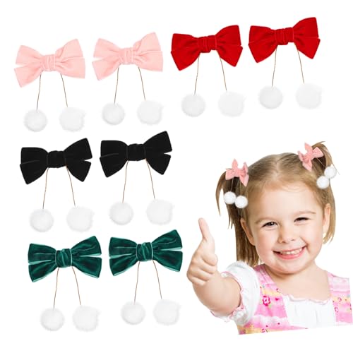 FOMIYES 4paare Schleifenclips Samt Haarschleifen Für Mädchen Weihnachten Haarschmuck Clips Haarnadeln Haarspangen Schleifen von FOMIYES