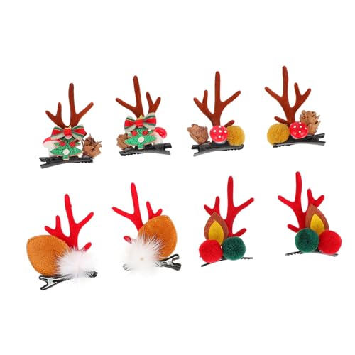 FOMIYES 4paare Weihnachts-rentier-haarspangen Cartoon Haarclips Für Mädchen Niedliche Antlers Haarnadeln Weihnachtsaccessoires Für Partys Und Festlichkeiten von FOMIYES