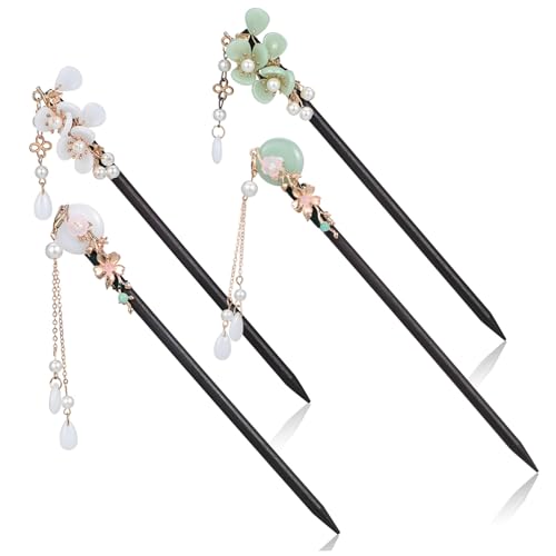 FOMIYES 4stücke Chinesische Haarstäbe Holz-haarstäbchen Für Frauen Haarnadeln Für Langes Haar Hairsticks Mit Quaste Für Dutts Haar-schmuck Für Hochzeit Geburtstag von FOMIYES
