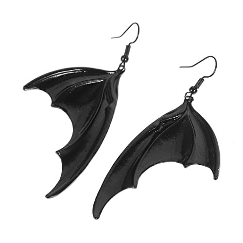 FOMIYES 5 Paare Halloween Fledermaus Ohrringe Metall Dangle Ohrschmuck Gothik Bat Wing Design für Frauen und Mädchen Stilvoller Halloween Schmuck für Party und Kostüm von FOMIYES