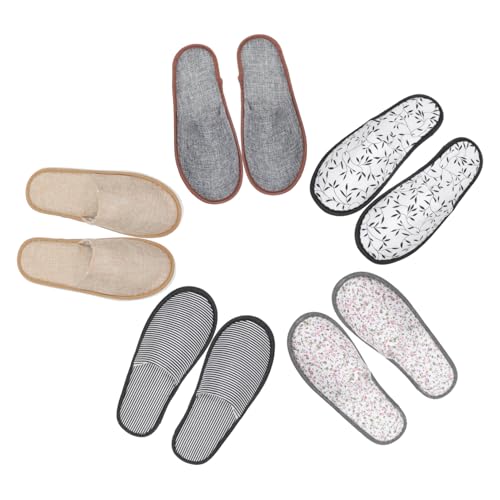 FOMIYES 5 Paare Hausschuhe Gästeschlappen Einwegslipper Gästeslipper Herren Hotelschlappen Spa Hotel Slipper Xl Einwegschlappen Hotelslipper Badeslipper Eva Drinnen Hotelschuhe Fräulein von FOMIYES