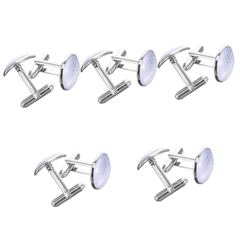 FOMIYES 5 Paare Manschettenknöpfe Herren Golf Design Cufflinks für Anzug Hemd für Hochzeiten Feierlichkeiten Geschäftliche Anlässe Silberne Metallbeschläge von FOMIYES