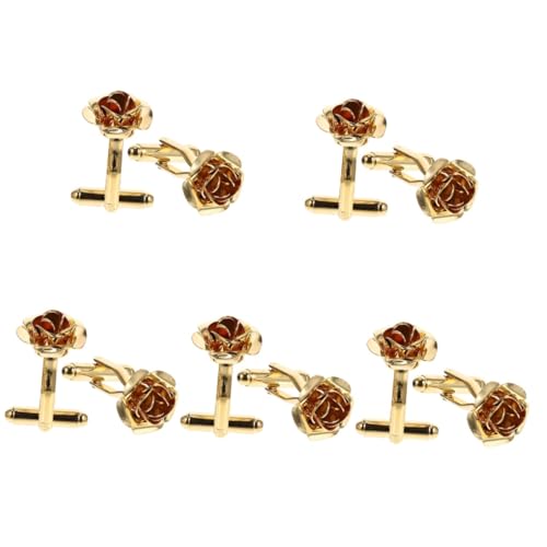 FOMIYES 5 Paare Manschettenknöpfe Herren mit Rosenmuster Cufflinks für Anzug Hemd Accessoire für Hochzeiten Formelle Anlässe Goldfarbe FOMIYES 5 Paare Manschettenknöpfe Herren mit Rosenmuster Cufflinks für Anzug Hemd Accessoire für Hochzeiten Formelle Anlässe Goldfarbe von FOMIYES