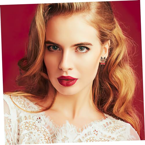 FOMIYES 5 Paare Weihnachtsbaum Ohrstecker Damen Ohrringe mit Weihnachtsmann Glocke Handschuh Design Leichte Stabile Harz Ohrringe für Festliche Partys und Alltag Geschenkidee von FOMIYES