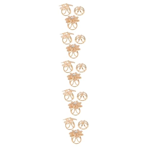FOMIYES 5 Sätze Brosche Pin -taste Tücher Und Wickel Damen Perlen Schalring -wickelklemme Kleiderringhalter T-shirt-krawatten-clip Schal Rutscht Strasssteine Golden 3 Stück * 5 von FOMIYES