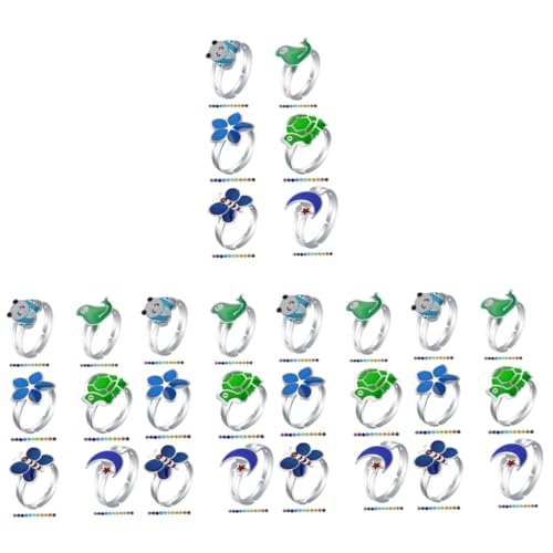 FOMIYES 5 Sätze Chic Verstellbarer Farbwechsel Ring Teiliges Für Thermochromatische Designs Schildkröte Sternenmond Panda 6 Stück * 5 von FOMIYES