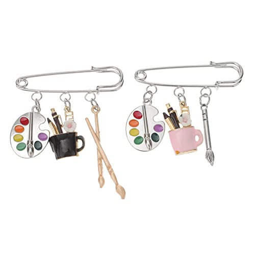 FOMIYES 5 Sätze Kleidung Broschen Malerpinsel Anstecknadeln Dekorative Brustpins Legierung Für Jacken Pullover Hüte Schals 2 Stücke * 5 von FOMIYES