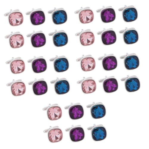 FOMIYES 5 Sätze Manschettenknöpfe Aus Glas Mit Diamanten Schwarz Hochzeits Mann Hochzeitstag Der Braut Ihn Manschettenelemente Für Männer Anzug Manschettenknöpfe Glas Bohrer 3 Paare * 5 von FOMIYES