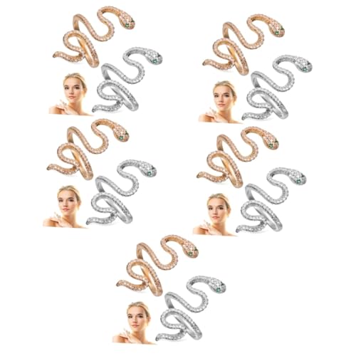 FOMIYES 5 Sätze Schlangenring Gold Silber Verstellbare Ringe Für Damen Herren Einzigartiger Schmuck Für Teenager Komfortabel Langlebig Perfektes Für Besondere Anlässe 2 Stücke * 5 von FOMIYES