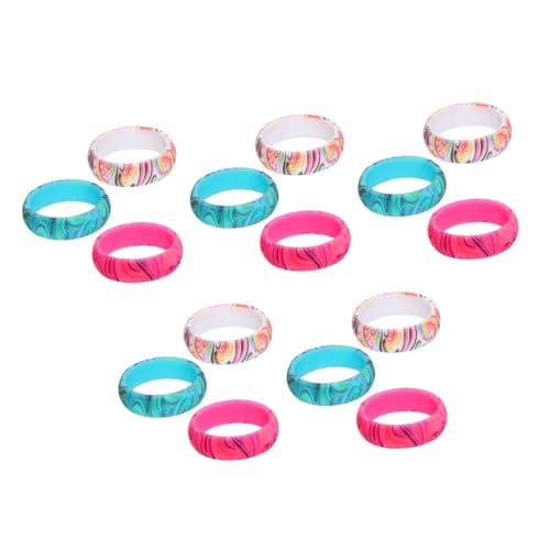 FOMIYES 5 Sätze Teiliges Boho Silikonringe Für Frauen Hochzeit Bandringe Stapelbare Gummibänder Für Sport Freizeitaktivitäten Farben Erhältlich 3 Stücke * 5 von FOMIYES