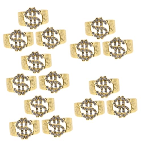 FOMIYES 5 Sätze Teiliges Geldsymbolring Für Damen Und Herren Punkiger Schmuck Für Partys Hochzeiten Und Besondere Anlässe Verstellbare Zeichenringe Für Einen Coolen Look 3 Stücke * 5 von FOMIYES