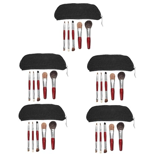 FOMIYES 5 Sätze Schminkpinsel mit Tasche Mädchen Anzug Puppenkuchenform Make-up Pinsel Make-up-Zubehör für Frauen Lidschattenpinsel für Mädchen Mini Applikator Kosmetika einstellen reisen von FOMIYES