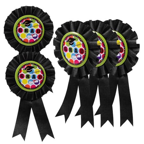 FOMIYES 5stücke Teiliges Abschlussbroschen Tinplate Kreative Schwarze Abzeichen Für Graduierungsfeier Vielseitige Party-dekoration Für Absolventen von FOMIYES