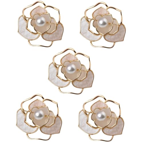 FOMIYES 5 Stück Blumenbrosche für Damen Brosche Legierung Kreativer Anstecker für Kleidung Schals Hüte für Besondere Anlässe Goldfarben Design von FOMIYES