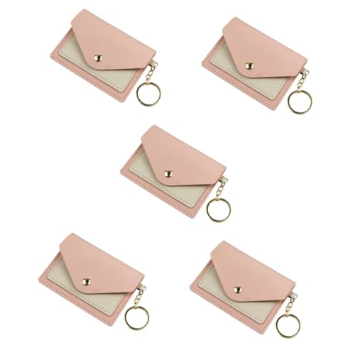 FOMIYES 5 Stück Bonbon -Farbkartenpackschlüsselbund Kartenhalter für Frauen süße Geldbörse schlüsselanhänger süßes kleines Portemonnaie schlankes Kartenetui für Damen Leder von FOMIYES