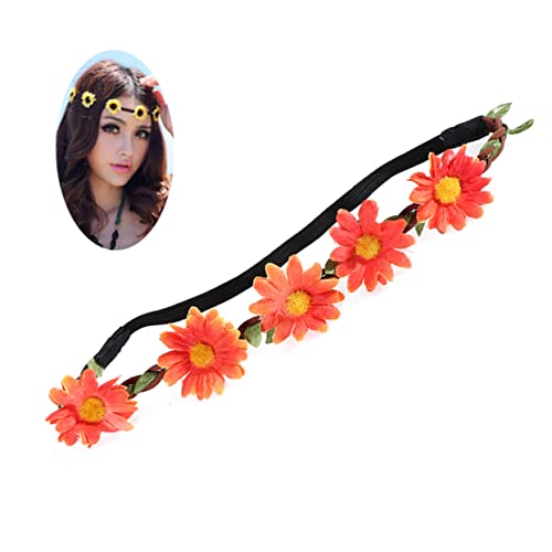 FOMIYES 5st Blumen-haarschmuck Blumenstirnband Blumenkranz Blumen-haarband Gänseblümchen-stirnbänder Blumenkrone, Blumengirlanden-stirnbänder Sonnenblumen-stirnband Mädchen Fräulein Hawaii von FOMIYES