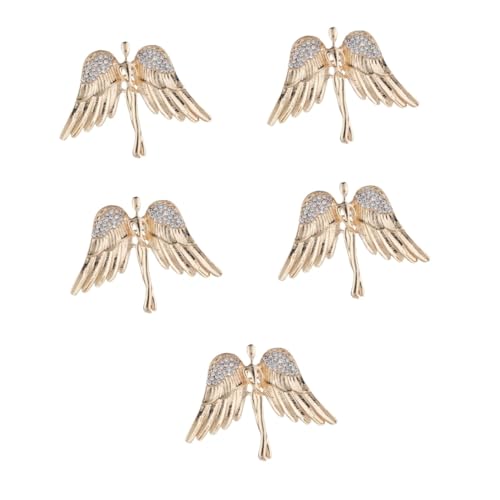 FOMIYES 5 Stück Brosche Corsage Anstecknadel Aus Metall Anstecknadel Für Rucksäcke Hut Reversnadel Schal Brosche Anstecknadel Schutzengel Kleiderabzeichen Rucksackstift Strasssteine Golden von FOMIYES