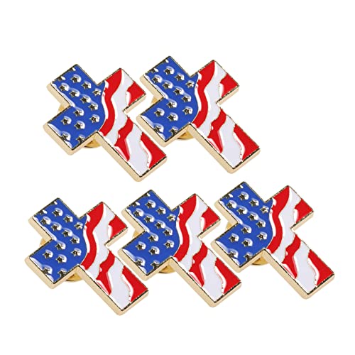 FOMIYES 5stücke Kreuzanstecknadel Mit Amerikanischer Flagge Metallbrosche Für Frauen Broschennadeln Zum Unabhängigkeitstag Patriotische Broschen Für Rucksäcke Und Lassige Anlässe von FOMIYES