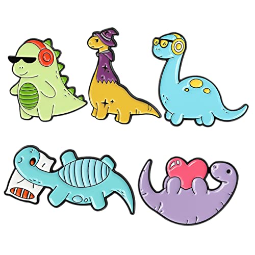 FOMIYES 5 Stück Cartoon Dinosaur Broschen Niedliche Tier Anstecker für Kleidung Taschen und Hüte Kreatives für Geburtstage und von FOMIYES