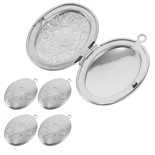 FOMIYES 5 Stück Erinnerungsmedaillon-Anhänger: Schwebende Medaillon-Anhänger aus Edelstahl – flacher Erinnerungs-Fotorahmen für selbstgemachte Halsketten und Schmuckherstellung für Frauen von FOMIYES