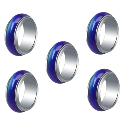 FOMIYES 5 Stück Farbwechsel für Stimmungsring Hochwertigem Temperaturabhängige Farbänderung Modisches Accessoire für Verbessert Finger Design von FOMIYES