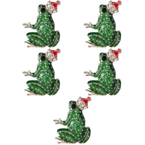 FOMIYES 5 Stück Frosch Brosche Legierung Cartoon Emaille Anstecknadel für Kleidung Niedlicher Tier Pin für Schals und Hüte Accessoire Grün Einzigartige Dekoration für Outfits von FOMIYES