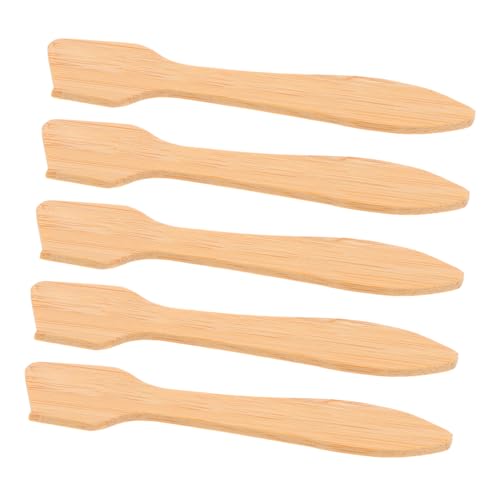 FOMIYES 5 Stück Gesichtsmaskenspatel Maskenmischer-Werkzeug Kosmetischer Löffel Gesichtsmaske Mischwerkzeug Gesichtsmaske Maskenspatelbürste Kochlöffel hölzern Hellbraun von FOMIYES