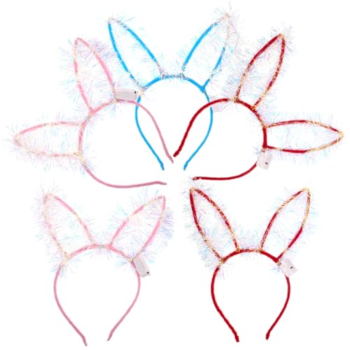 FOMIYES 5stücke Kaninchenohr Stirnband Für Damen Cosplay Haarband Cartoon Kopfschmuck Foto Requisiten Gemischte Farbe Leuchtend von FOMIYES