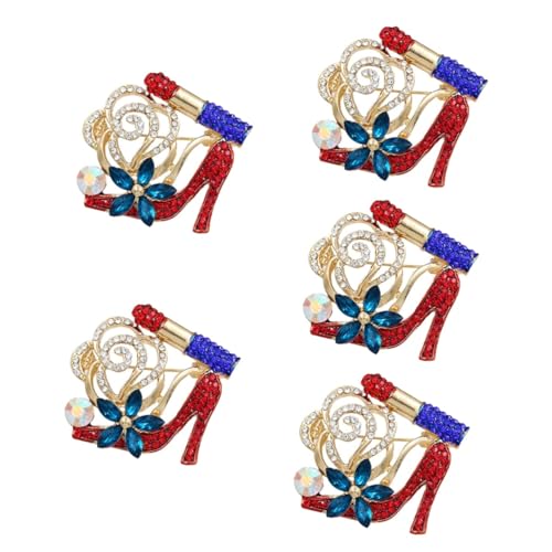 FOMIYES 5 Stück Hochwertige Brosche für Damen Funkelnde Anstecknadel im High Heel Design für Festliche Anlässe Hochzeiten Geburtstage Strapazierfähigem Legierungs Material Elegantem von FOMIYES