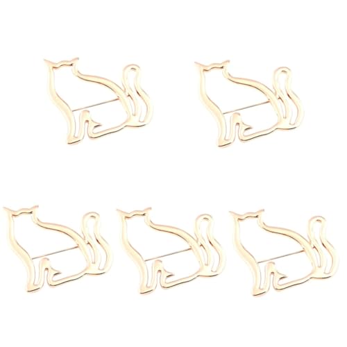 FOMIYES 5 Stück Katze Brosche Goldene Anstecknadel Modischer Tierpin mit Hollow Design für Hüte Anzüge Taschen Accessoire für Damen und Herren von FOMIYES