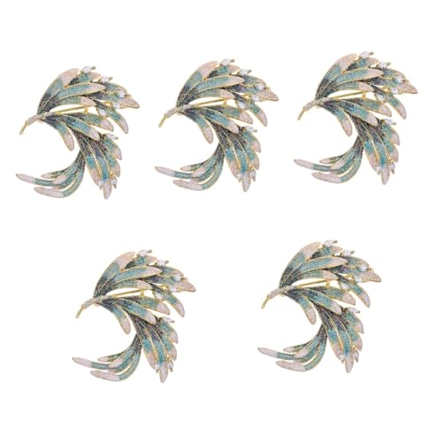 FOMIYES 5 Stück Leicht Luxuriöse Federbrosche für Damen Anstecknadel für Kleidung Schal Pullover Exquisites für Besondere Anlässe Perfektes für Valentinstag Weihnachten Hochwertige von FOMIYES