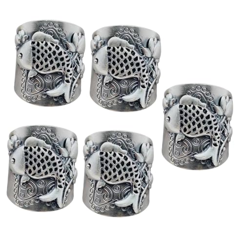 FOMIYES 5 Stück Lotus Ring für Damen Verstellbarer Öffnungsring Retro Carp Ring Schmuck Elegantes Design für Hochzeiten Partys und Alltag von FOMIYES