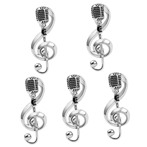 FOMIYES 5 Stück Mikrofon Brosche für Damen Stilvolle Musiknote Anstecknadel Accessoire für Hochzeiten Partys und Besondere Anlässe Eleganter Schmuck für Frauen von FOMIYES