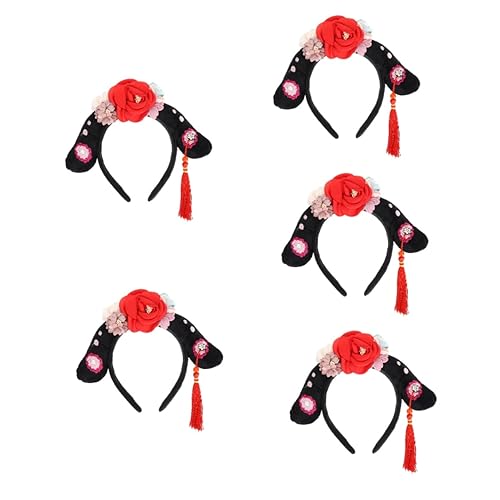 FOMIYES 5 Stück Palast-Stirnband Blumen-Kopfschmuck Perücke Chinesisches Prinzessin-Stirnband Chinesische Qing-Dynastie Damen-Haar-Accessoires Stoff Cosplay-Haarband von FOMIYES