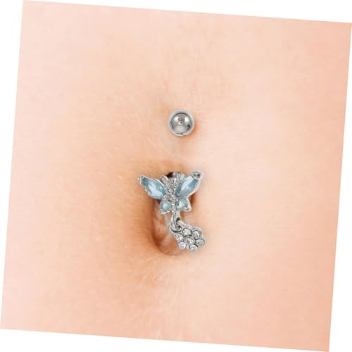 FOMIYES 5 Stück Teiliges Bauchnabelpiercing mit Schmetterling Zirkonia Anhänger Modischer Körperschmuck für Damen Geeignet für Party Festival und Alltag Langlebig und Hautfreundlich von FOMIYES