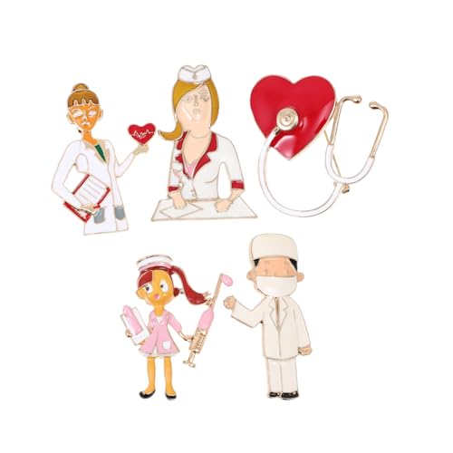 FOMIYES 5stücke Brosche Für Krankenschwester Stethoskop-geschenk Medizinischer Anstecknadel Arzt-brosche-schmuck Brosche Für Medizinstudenten Anstecknadel Für Kleidung Und Tasche von FOMIYES