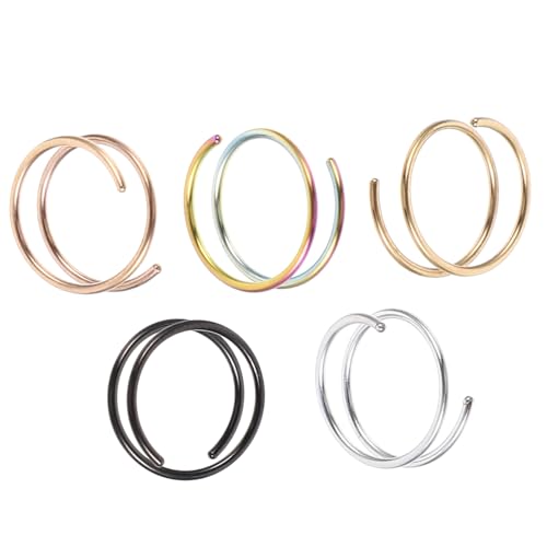 FOMIYES 5 Stück Teiliges Doppelspiralige Nasenringe aus Rostfreiem Hautfreundlich und Rostbeständig zu Tragen Modisches Design für Damen Vielseitige Nasenornamente von FOMIYES
