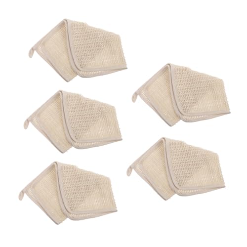 FOMIYES 5 Stück Teiliges Dusch und Körperreinigungstücher aus Leinen Dickes Peeling Badetuch mit Reichhaltigem Schaum Geeignet für Rücken Gesicht und Beine Entspannend und von FOMIYES