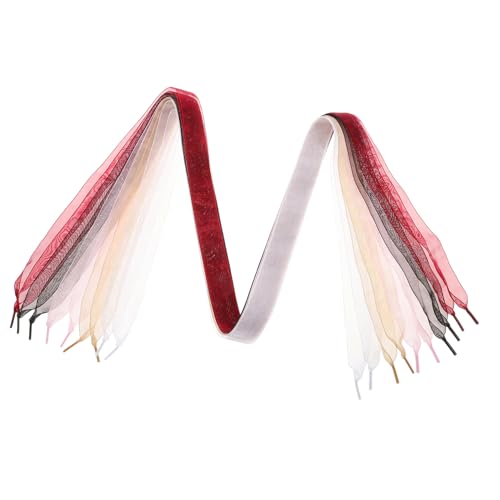 FOMIYES 5 Stück Teiliges Flache Schnürsenkel aus Chiffon in Weinrot Khaki Farbenfrohe Strapazierfähige Schnürbänder für Damen Sneaker Freizeit und Sportschuhe von FOMIYES