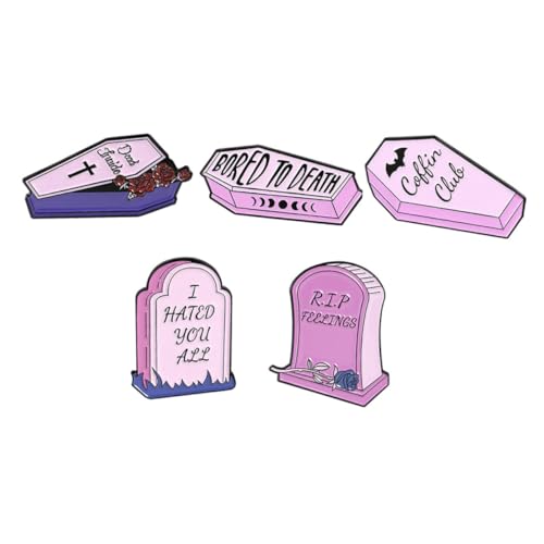 FOMIYES 5 Stück Teiliges Gothic Anstecknadeln aus Langlebiger Legierung Kreative Rosa Gravstein Broschen Kleidungskorsage für Frauen Leichter und Bequemer Schmuck für Partys und Alltag von FOMIYES