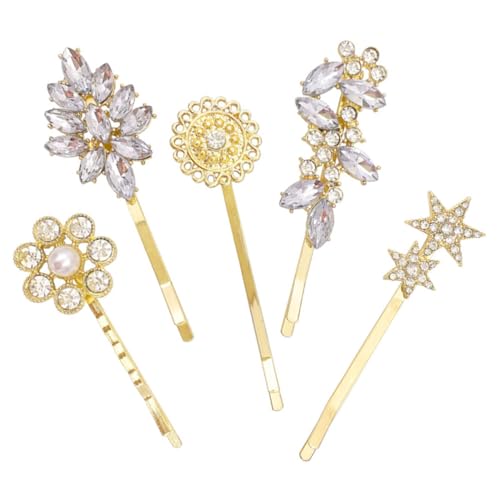FOMIYES 5 Stück Teiliges Haarschmuck für Damen mit Strass und Perlen Stilvolle Haarspangen für Hochzeit Stabile Haarklammern aus Legierung Modischer Braut Haarschmuck für Frauen und von FOMIYES