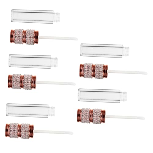 FOMIYES 5 Stück Teiliges Leerer Lipgloss Fläschchen mit Rundem Design und Strass Kompakte Kosmetikbehälter aus Robustem Material zum DIY Lippenpflege Selbermachen für Damen Unterwegs von FOMIYES