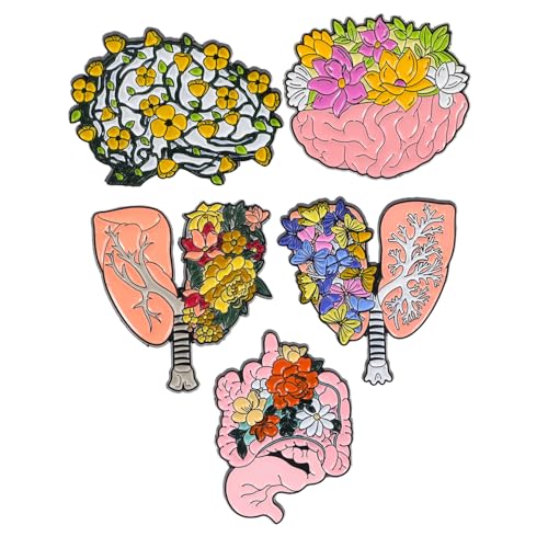 FOMIYES 5 Stück Teiliges Metall Broschen Gehirn Herz Design Dekorative Anstecknadeln für Kleidung Schal Hut Rucksack Langlebige Legierung Broschen für Damen und Herren von FOMIYES