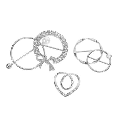 FOMIYES 5 Stück Teiliges Metall-schalclip Perlen Strassverzierung Stilvolle Knotenschließe für Schals Seidenschals Taillengürtel Vielseitige Modeaccessoires für Damenbekleidung von FOMIYES