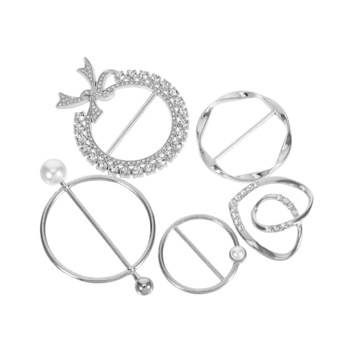 FOMIYES 5 Stück Teiliges Metall-schalclips mit Perlen und Strass Vielseitige Halter für Seidenschals Tücher und Gürtel Langlebige und Robuste Schmuckringe für Kleidung und von FOMIYES