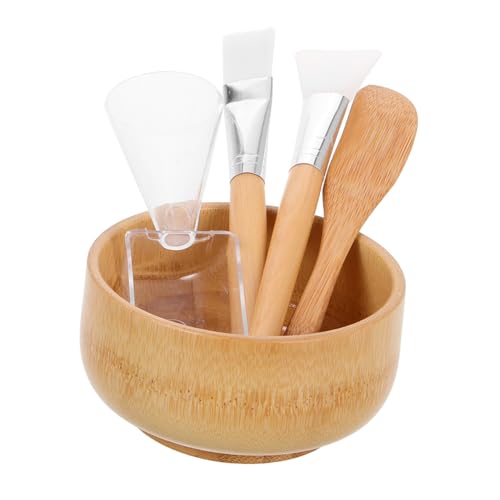 FOMIYES 5 Stück Teiliges Mischschalen Set aus Nachhaltigem mit Spatel Löffel und Pinsel für Kosmetikerinnen und Zuhause Kompakt Reisefreundlich für Hautpflege und Make Up Anwendungen von FOMIYES