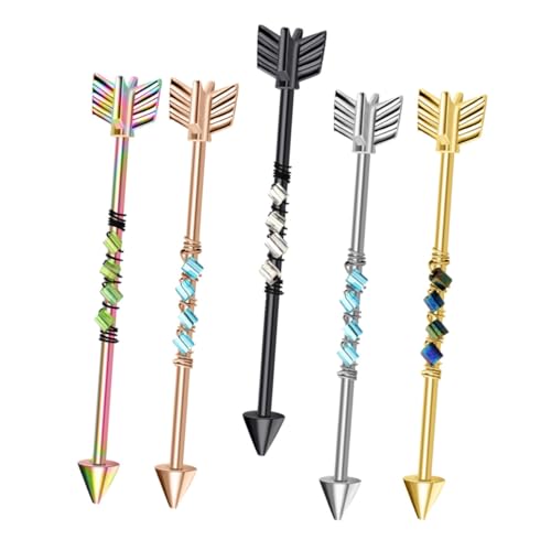 FOMIYES 5 Stück Teiliges Ohrknochen Piercing aus Hochwertigem Stilvolle Gemischte Farben Hautfreundlich und Langlebig Komfortabel Tragbar für Damen Modischer Piercing Schmuck von FOMIYES