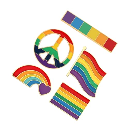 FOMIYES 5 Stück Teiliges Regenbogen Broschen Anstecknadeln für Damen Vielseitige Kleidung Accessoires für Jacken Taschen Hüte von FOMIYES