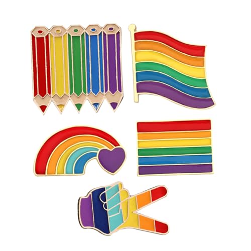 FOMIYES 5 Stück Teiliges Regenbogen broschennadel Bunte Anstecknadeln in Kreativen Formen Modische Damen broschen für Kleidung DIY Schmuck Einfache Befestigung für Party und Alltag von FOMIYES