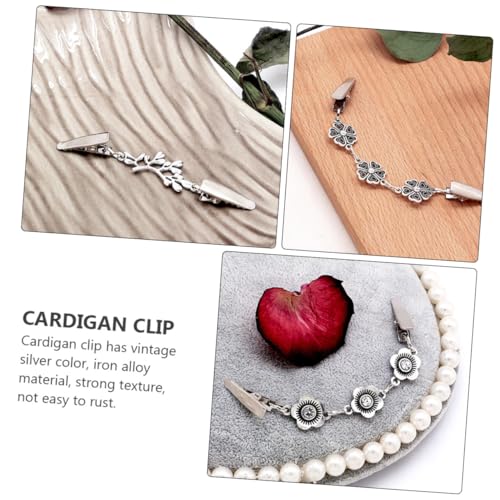 FOMIYES 5 Stück Teiliges Retro Cardigan Clips aus Silbernem Eisenlegierungsmaterial Vielseitige Strickjacken und Schalspangen für Damen Leichte Stilvolle Kleidungsklammern mit von FOMIYES